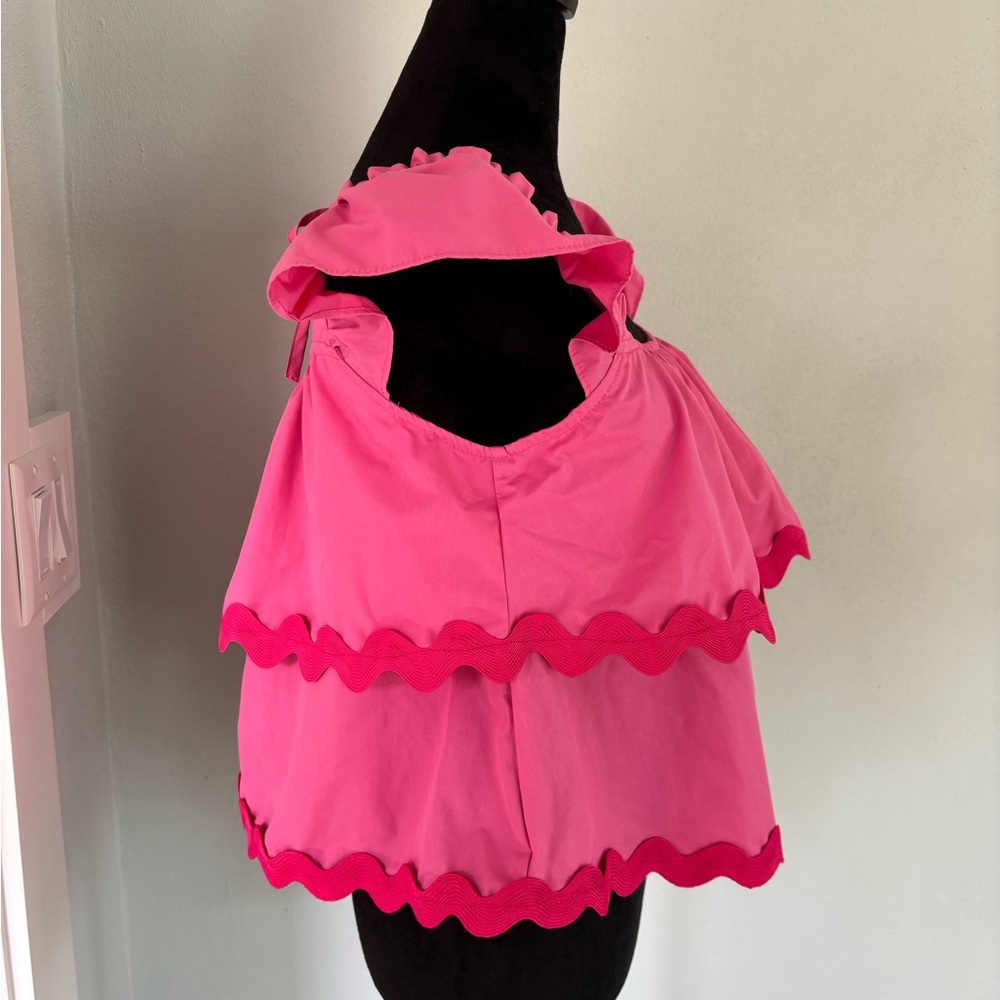 Vibrant Pink Layered Ruffle Top small - Picture 5 of 8